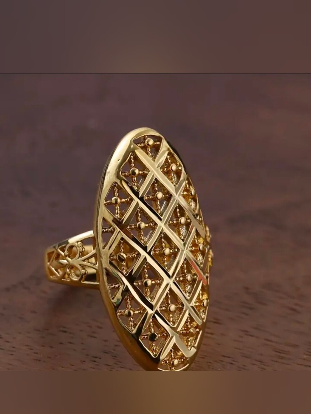 $8 Each Or Bundle 5/$20 Gold-Toned Filigree Oval Statement Ring